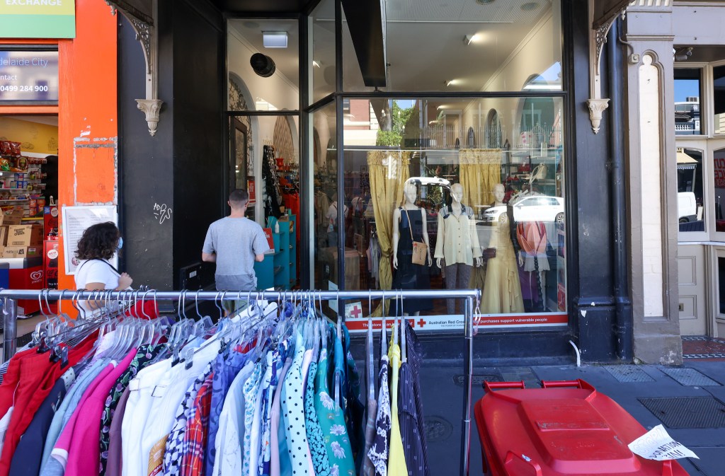 Bargains to be had inside a city op shop. Photo: Tony Lewis/InDaily