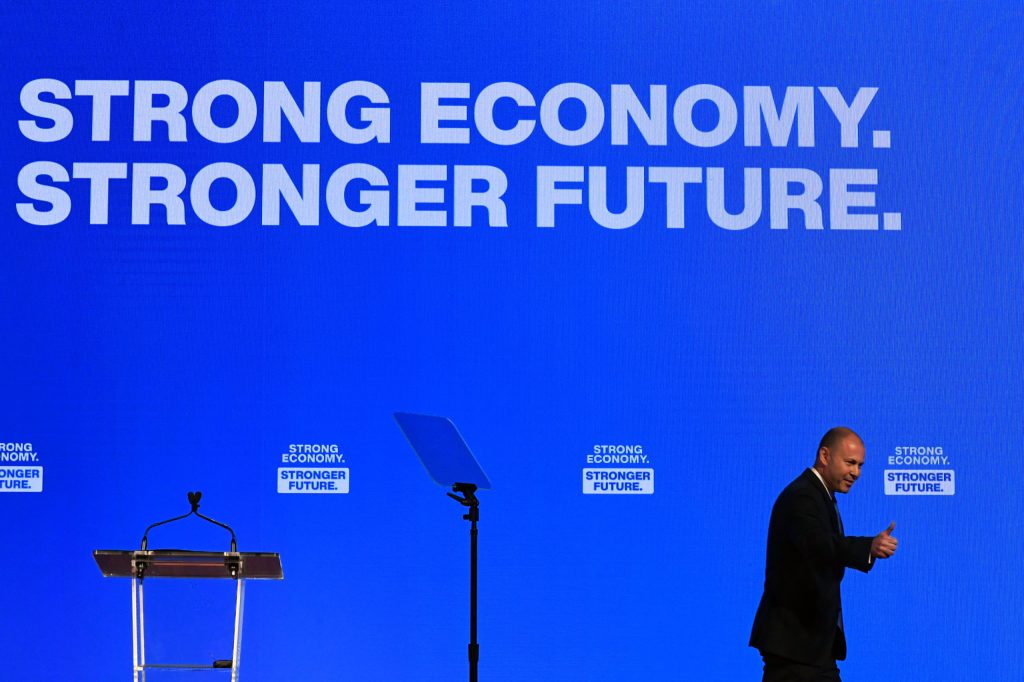 Treasurer Josh Frydenberg at the Liberal Party campaign launch. The Coalition says it will order public service savings to pay for its election promises. Photo: AAP/Mick Tsikas