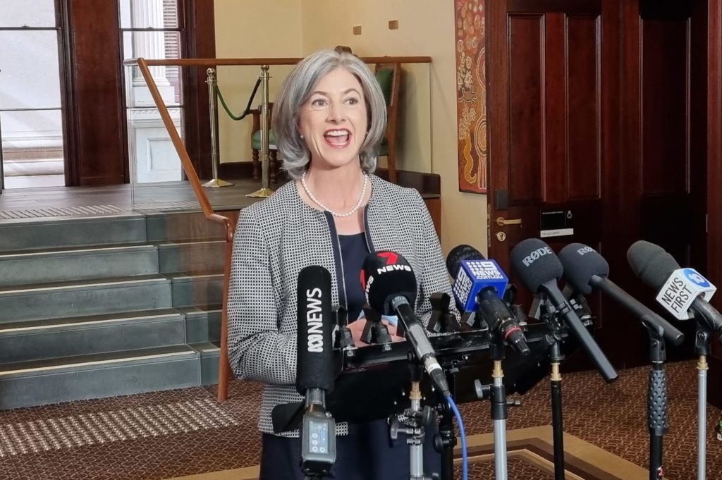 Chief public health officer Nicola Spurrier speaking to reporters on Tuesday after South Australia's major emergency declaration was revoked. Photo: Thomas Kelsall/InDaily