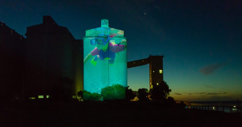 The Wallaroo Silo Light Show will be part of the inaugural FLAME festival. Photo:  Illuminart Australia.