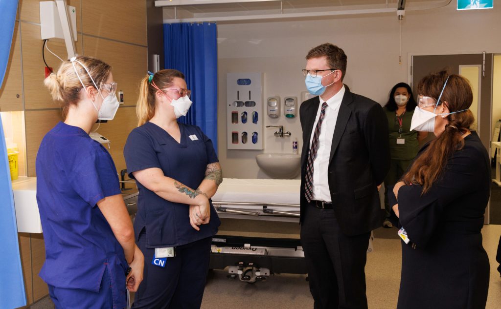 Health Minister Chris Picton during a visit to the Royal Adelaide Hospital soon after the election. Photo: Tony Lewis/InDaily