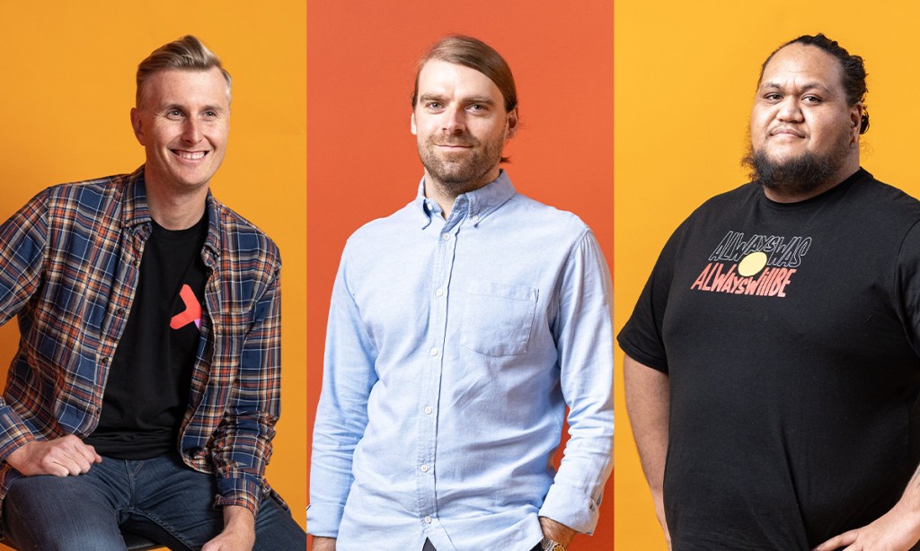 Christopher Hoffman, Chris Martin, Dre Ngatokorua. Photo: Morgan Sette.