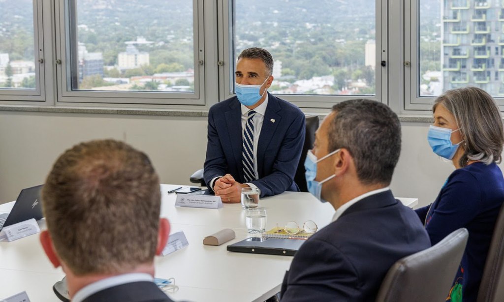 Premier Peter Malinauskas at an Emergency Management Council meeting earlier this year. Photo: Tony Lewis/InDaily