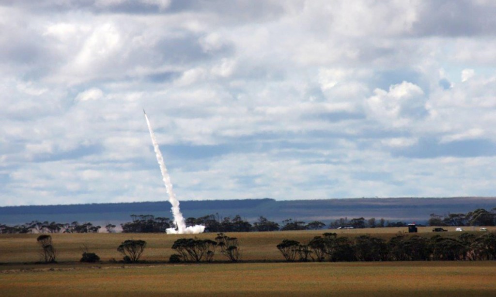 A new SA space collaboration aims to launch a rocker from Eyre Peninsula. Photo: AAP/ADF/Sean Jorgensen-Day, DEWC