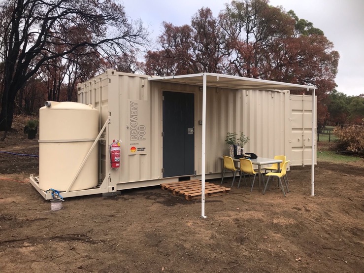 Recovery pods used to shelter people left homeless after the Kangaroo Island bushfires. Photo supplied.