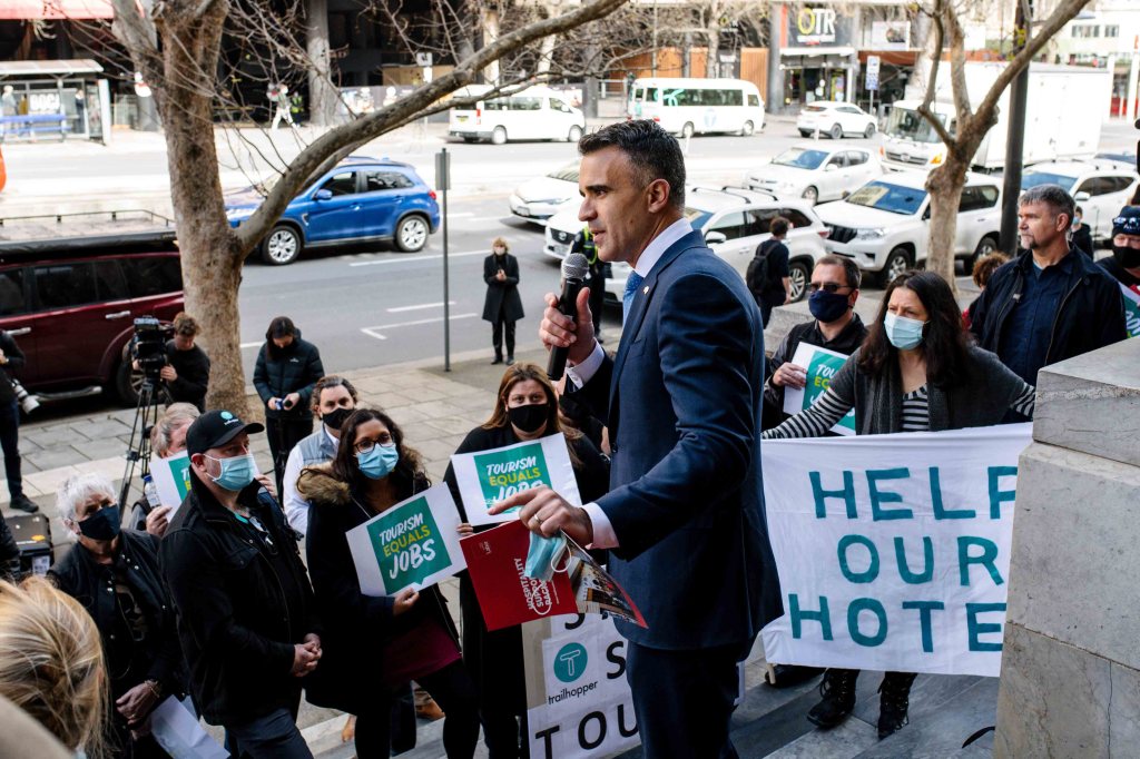 Peter Malinauskas promised to be pro-business before the election and after he ascended to the Premiership. Photo: AAP/Morgan Sette