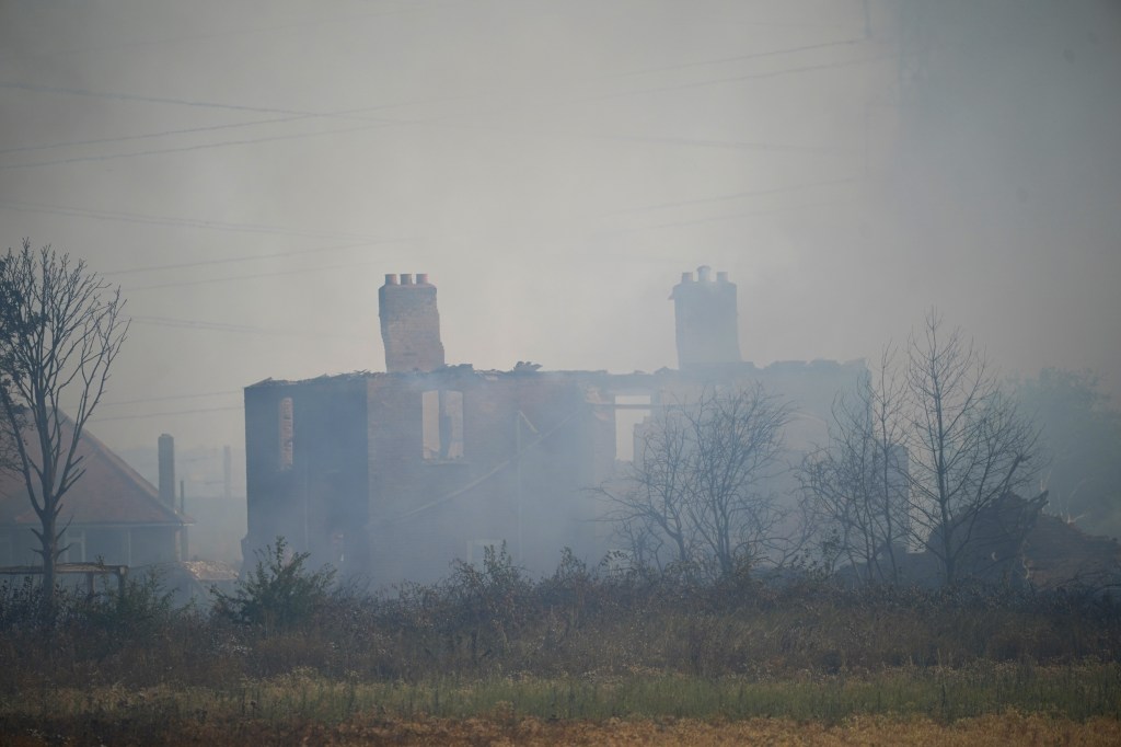 Thumbnail for Fires break out amid record UK heatwave