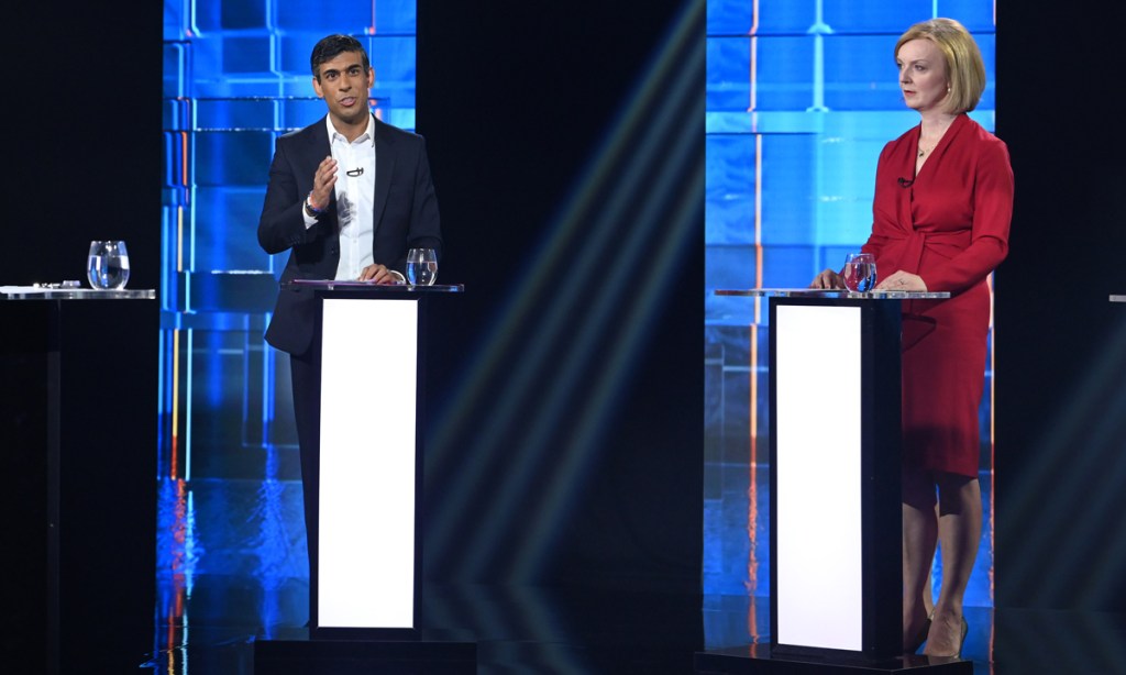 Rishi Sunak and Liz Truss are vying to become the next UK PM.  final two candidates to become the United Kingdom's next prime minister Photo: Jonathan Hordle/ITV/PA Wire. 