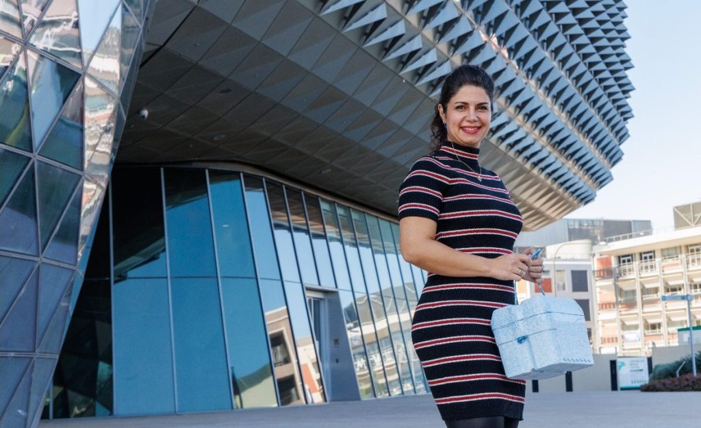 Dr Samira Khabbazi with her trusty esky and ice on her way to collect fresh prostate tissues to be studied at SAHMRI. Photo: Tony Lewis