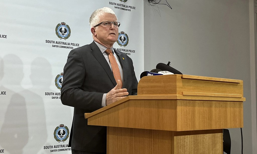 Police Superintendent Des Bray this afternoon. Photo: Stephanie Richards/InDaily