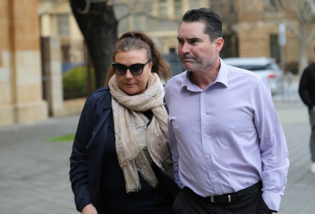 Sophia Naismith's parents at an earlier court appearance. Photo: AAP/Kelly Barnes