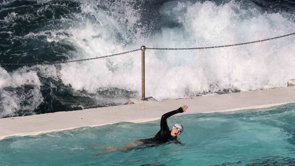 Bondi's famous tidal pool. The Hallett Cove proposal won't be tidal but will be seawater-filled. Photo: Reuters/Loren Elliott