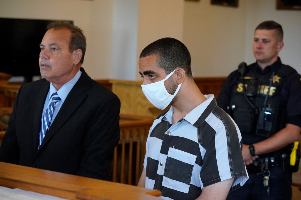 Hadi Matar has pleaded not guilty to a charge of attempted murder after a stabbing attack on author Salman Rushdie. Photo: AP/Gene J. Puskar