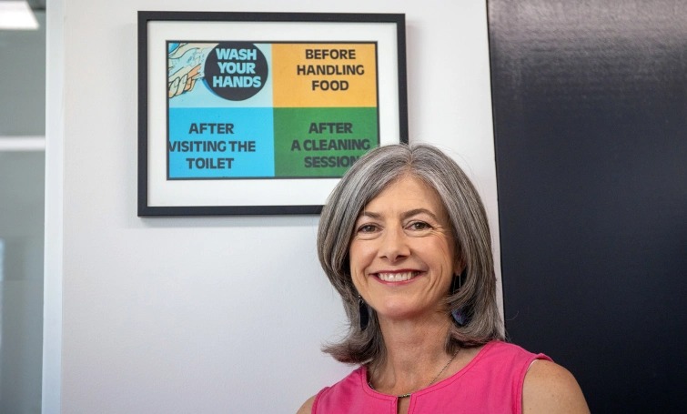Chief public health officer Nicola Spurrier during an interview with InDaily in February 2021, discussing the state's upcoming COVID-19 vaccination program. Spurrier has been re-appointed to her role for another three years. Photo: Tony Lewis/InDaily