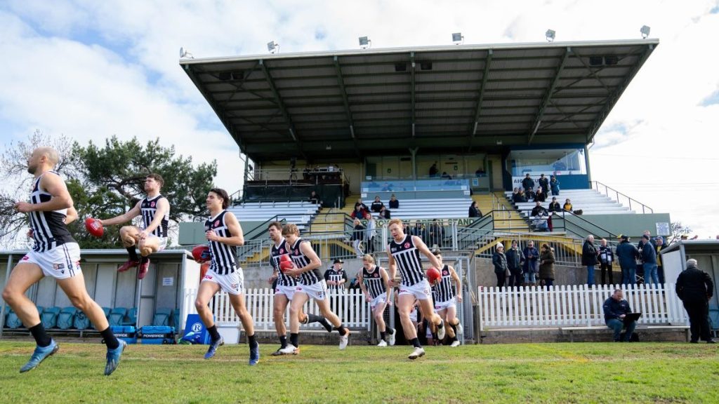 Port Adelaide Magpies at Woodville Oval. Photo: Michael Sullivan