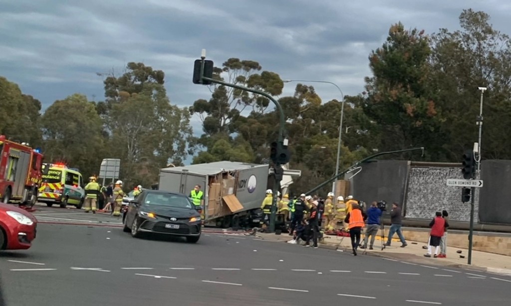 The scene at the bottom of the freeway after last month's crash. Photo: Rebekah Clarkson