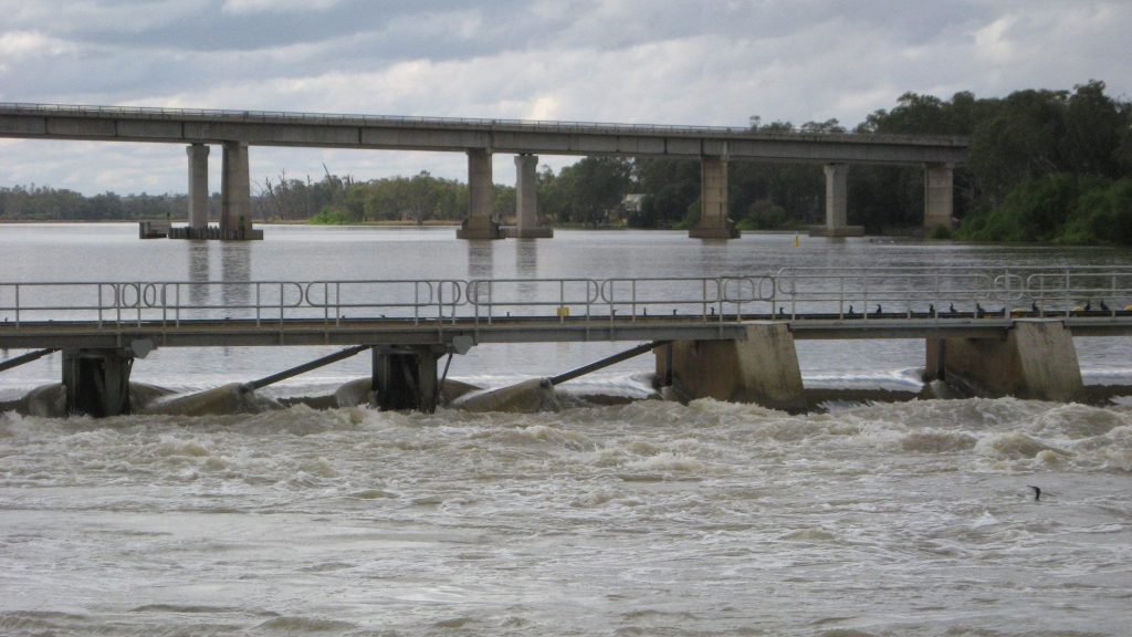 Rising water at Lock 1 in Blanchetown on the River Murray. Pic: SA Water