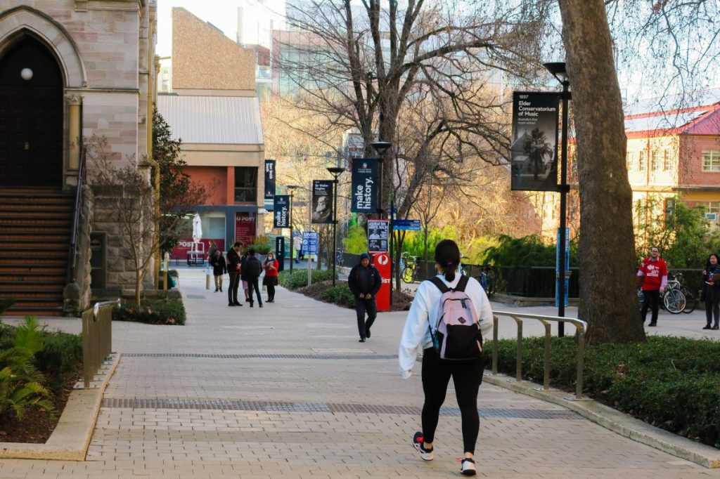 Students at Adelaide University. Photo: Jason Katsaras/InDaily