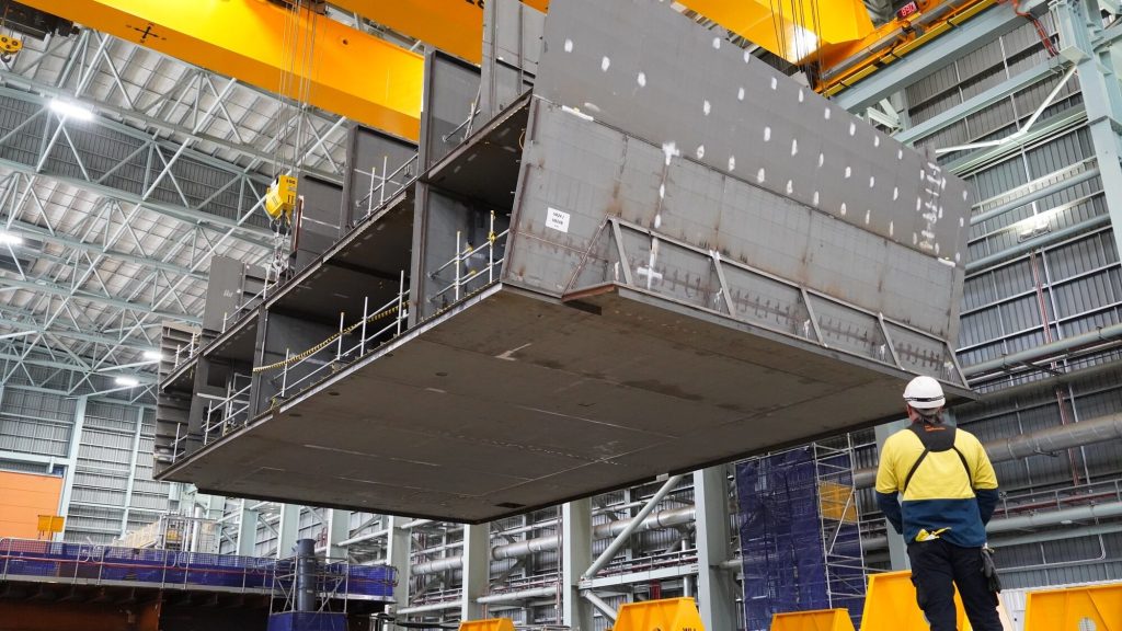 Thumbnail for Steel cut on final test module for $44 billion frigate project