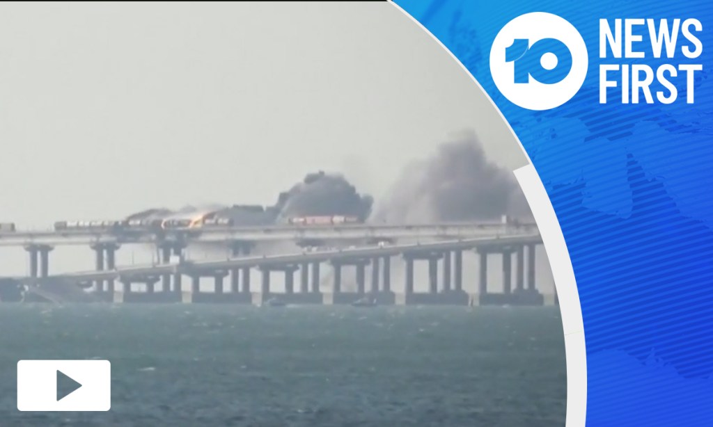 Thumbnail for VIDEO: Russian bridge damaged after explosion