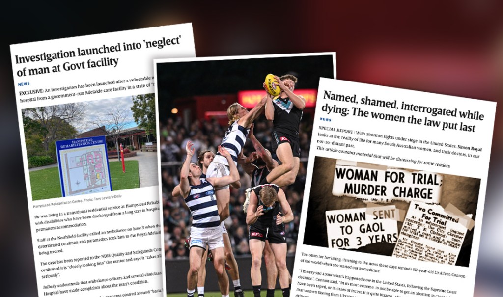 Some of InDaily's winning SA Press Club entries.