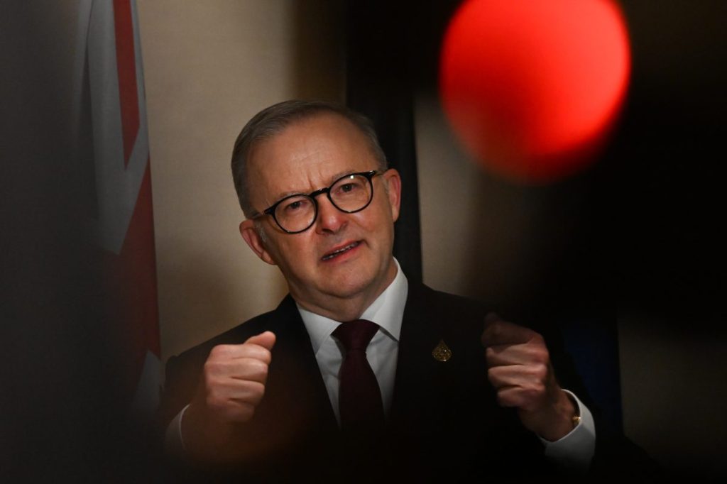 Australia’s Prime Minister Anthony Albanese at a press conference during the 2022 APEC meeting in Bangkok, Thailand. Photo: AAP/Mick Tsikas