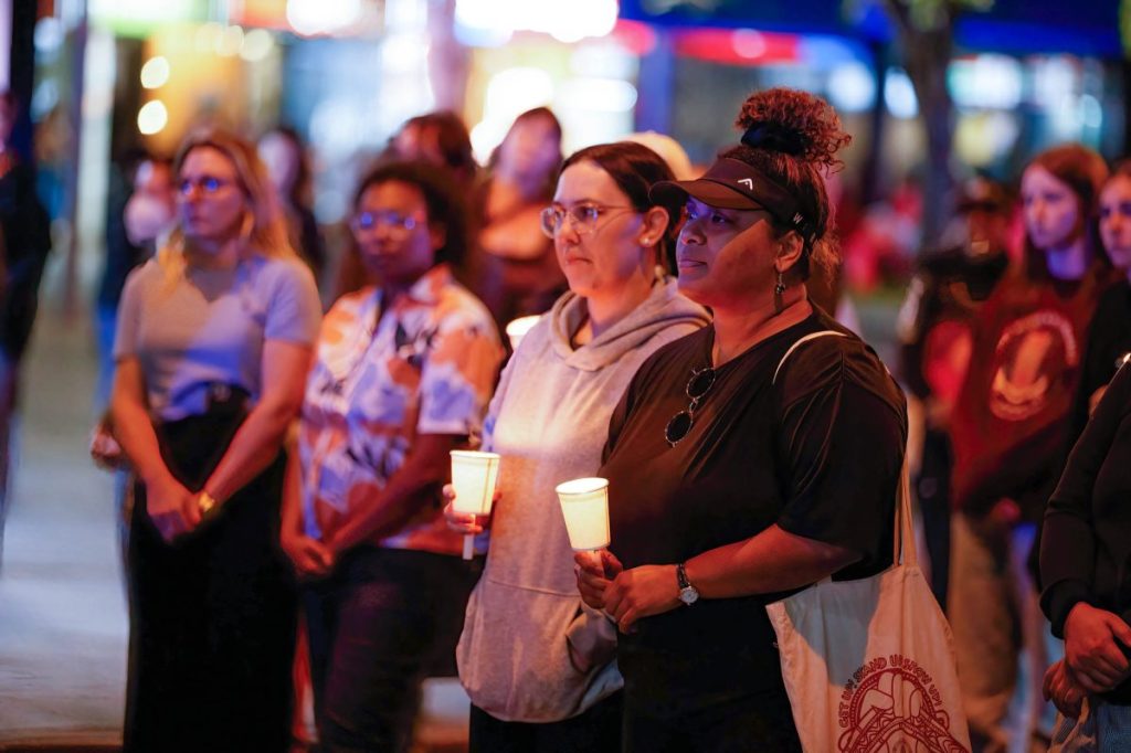 Protesters gathered in Brisbane and around the country for a candlelight vigil for Indigenous teenager Cassius Turvey, who died after being assaulted in Perth last month. Photo: Joshua Prieto / SOPA Images