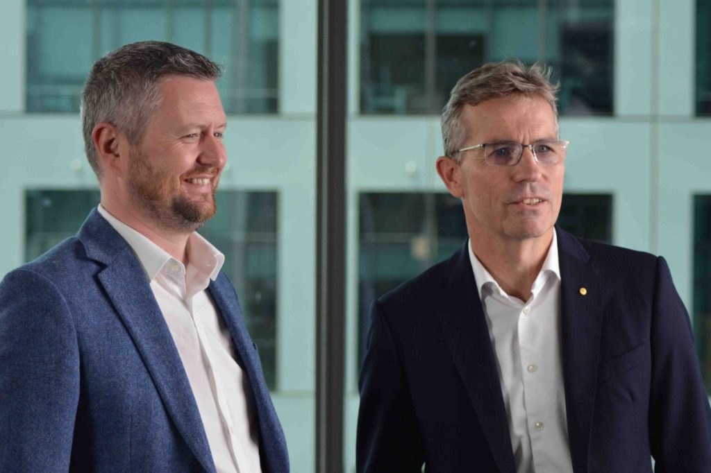 UniSA vice-chancellor David Lloyd with his University of Adelaide counterpart Peter Høj. Photo supplied.