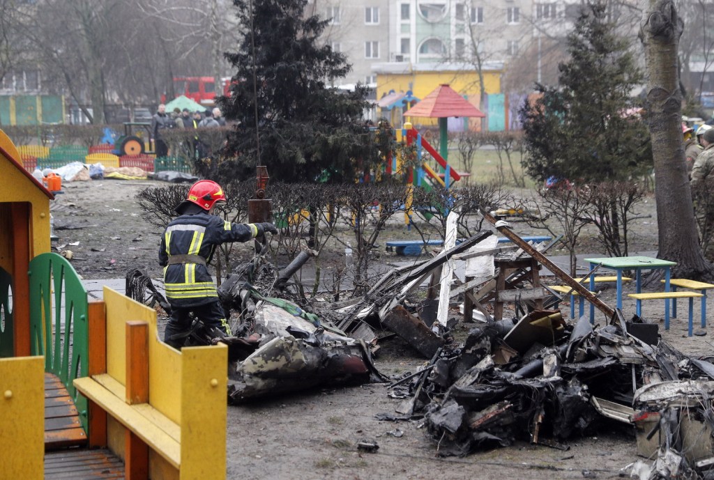 Thumbnail for Children, minister among 14 dead in Ukraine helicopter crash