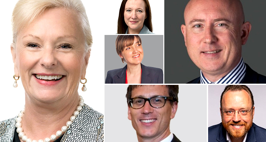 Michele Allan (left), Grace Portolesi (centre), Adrian Tisato (bottom centre), Pat Gerace (top right) and Marcus Gehrig (bottom right) have all been appointed to new positions. Meanwhile, Jo Townsend (top centre) has resigned as CEO of Funds SA.