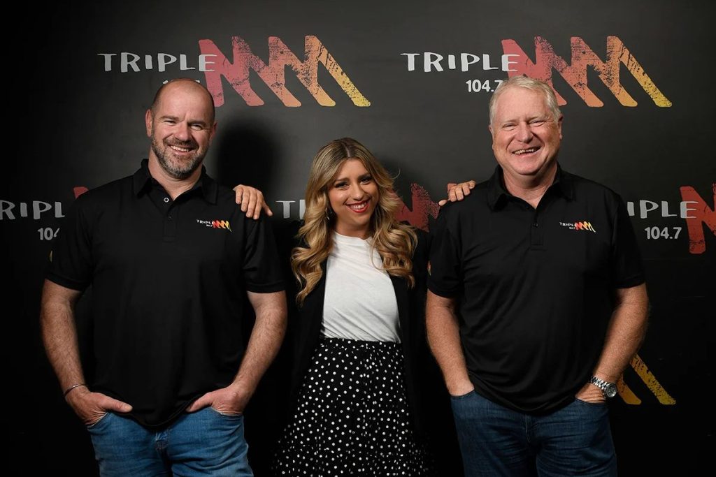 Mark Ricciuto, Laura "Loz" O'Callaghan and Chris Dittmar are a key part of a Triple M ratings surge. Supplied image