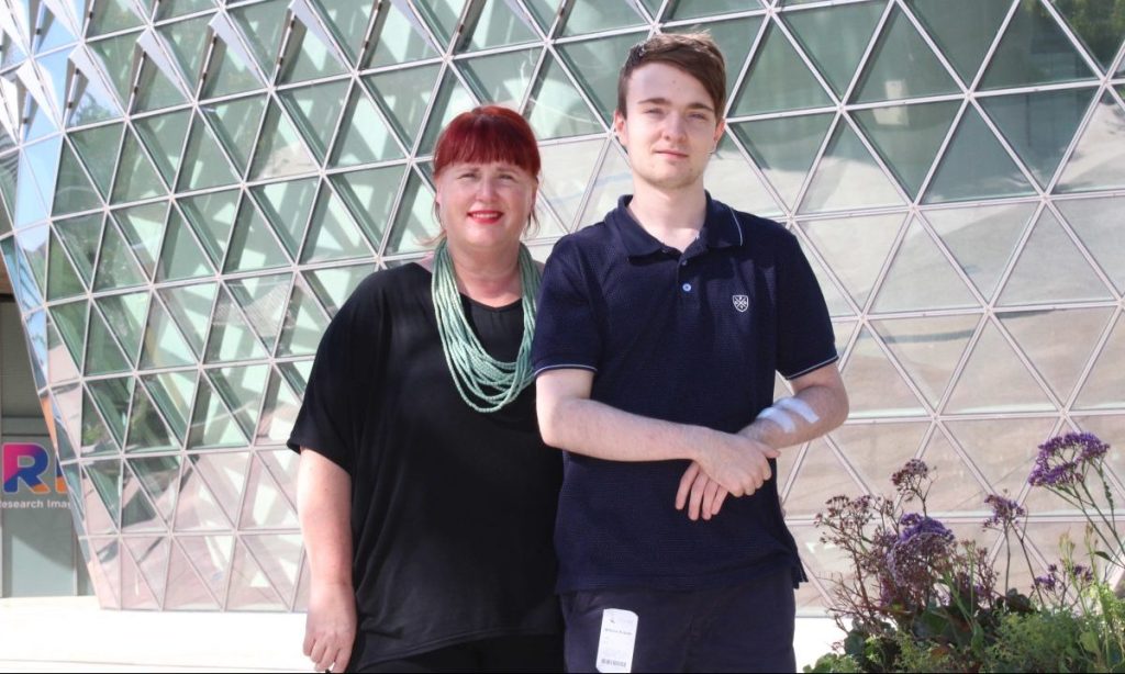 Deb Krauss with her son William, who say they have benefitted from SAHMRI's research