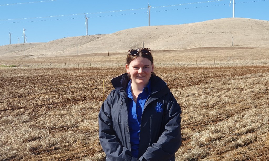 Hart regional intern Kaidy Morgan is focussing on applied grains research. Photo: Rebekah Allen.