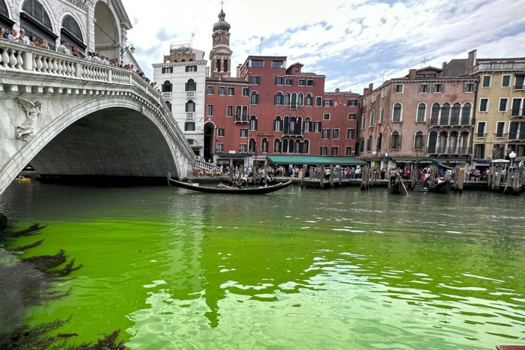 Thumbnail for Mystery as Venice canal turns green
