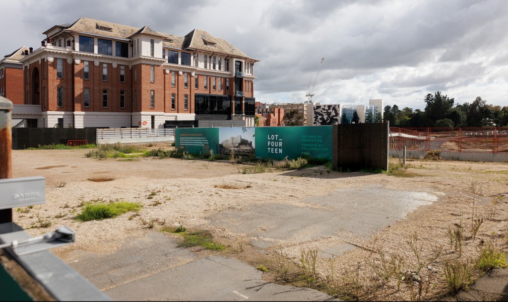 The intended site of the Tarrkarri centre, first budgeted at $200m and now estimated to cost between $400-$600m for an internationally significant building. Photo: Tony Lewis/InDaily