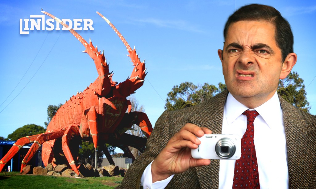 Mr Bean has a new gig in Kingston SE... apparently. Photos: Wikimedia commons and Ding Zhenjie/AP; image: Tom Aldahn/InDaily