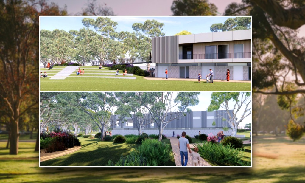 Concept designs for a proposed two-storey clubrooms in Park 21W. Image: City of Adelaide