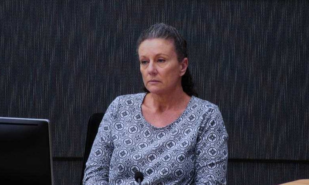 Kathleen Folbigg appears via video link during a convictions inquiry at the NSW Coroners Court, Sydney, Wednesday, May 1, 2019. Photo: Joel Carrett/AAP