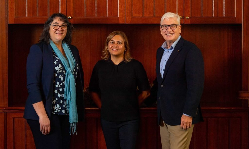 L-R Tracy Merlin, Odette Pearson, Cam Pearce. Photo: John Kruger