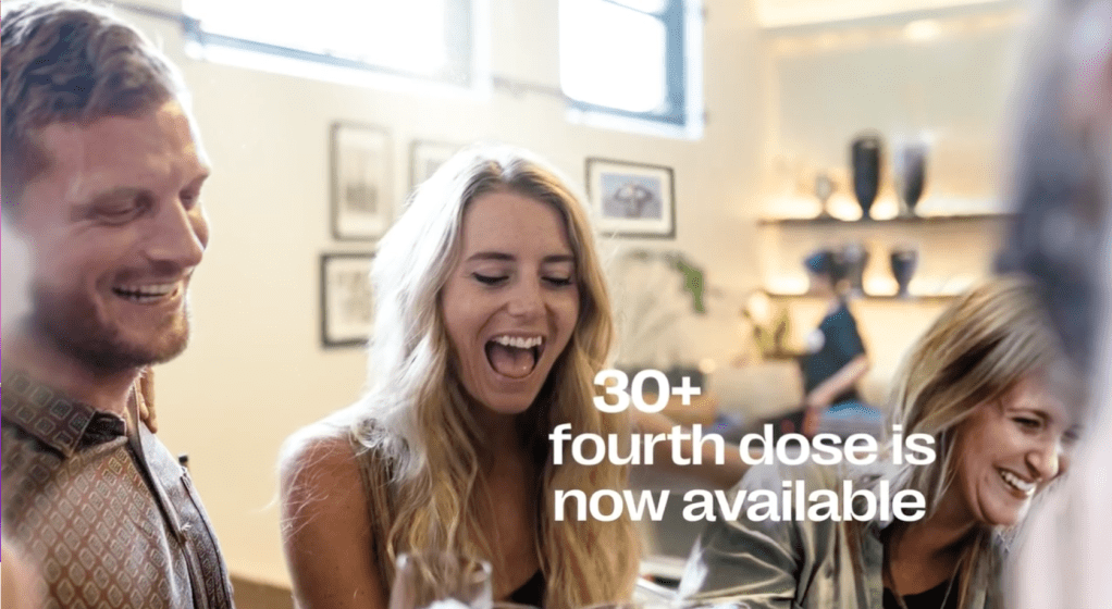 One of the video social media ads rolled out as part of SA Health's four COVID vaccine dose campaign. Photo: SA Health/Facebook