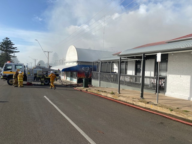 Kangaroo Island fire crews attend the fire at Penneshaw's Shy Wren restaurant. Photo: CFS/Facebook