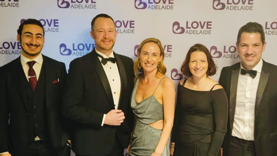 Ben Hood (second left) Sarah Game, Nicola Centofanti and Alex Antic at the 'pro-life' group Love Adelaide's ball. Photo: Facebook