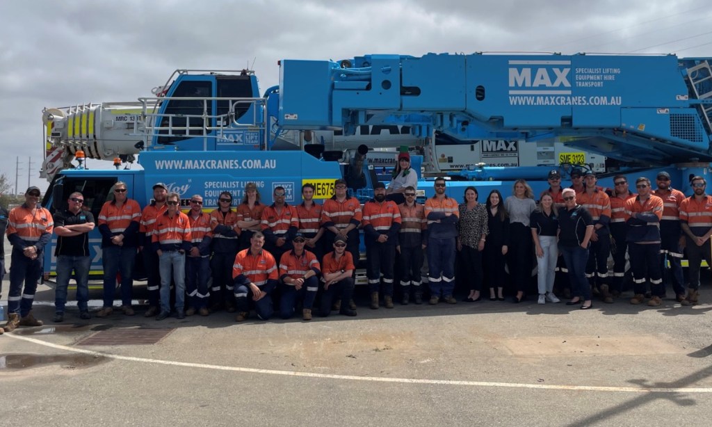 Max Service's Port Augusta depot crew, one of six depots across the state. Photo: Supplied