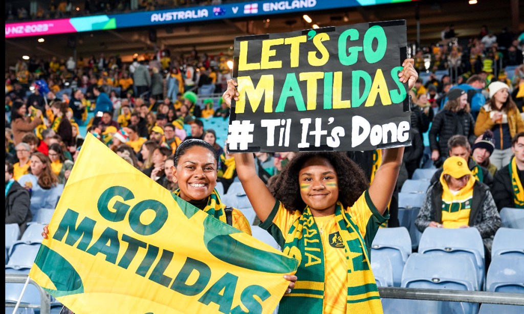 Fans at last night's World Cup semi-final. Photo: Daniela Porcelli/SPP/Sipa US