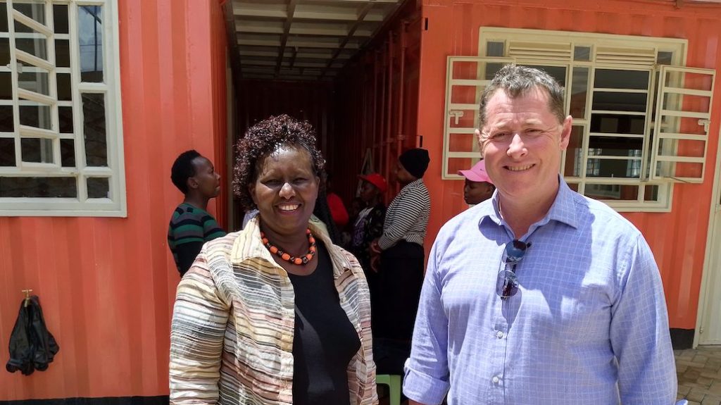 Former State health minister and treasurer Jack Snelling at the new centre his organisation is supporting for children with disabilities in a Nairobi slum. Photo: supplied