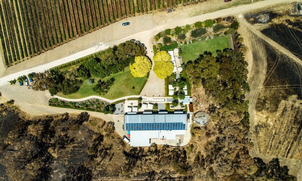 Golding Wines after the 2019 fire Photo: Adelaide Aerial