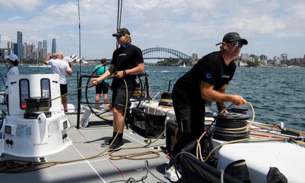 The supermaxi yacht LawConnect had to go shopping for a new A2 spinnaker in the lead up to the Boxing Day race. Photo: AAP