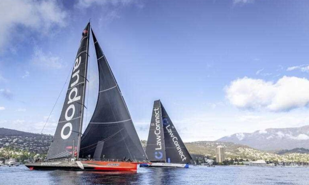 A close finish in the 2023 Sydney to Hobart, with LawConnect taking out the honours less than a minute ahead of last year's winner Andoo Comanche. Photo: AAP