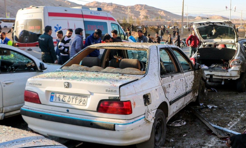 ran says bomb blasts at an event honoring a prominent Iranian general slain in a U.S. airstrike in 2020 have killed at least 103 people and wounded 188 others. Photo: Tasnim News Agency via AP