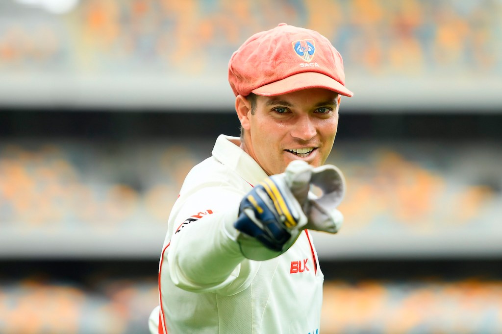 SA wicketkeeper Alex Carey equalled a world record with eight catches against Queensland at Adelaide Oval on Wednesday. File photo: AAP/Albert Perez